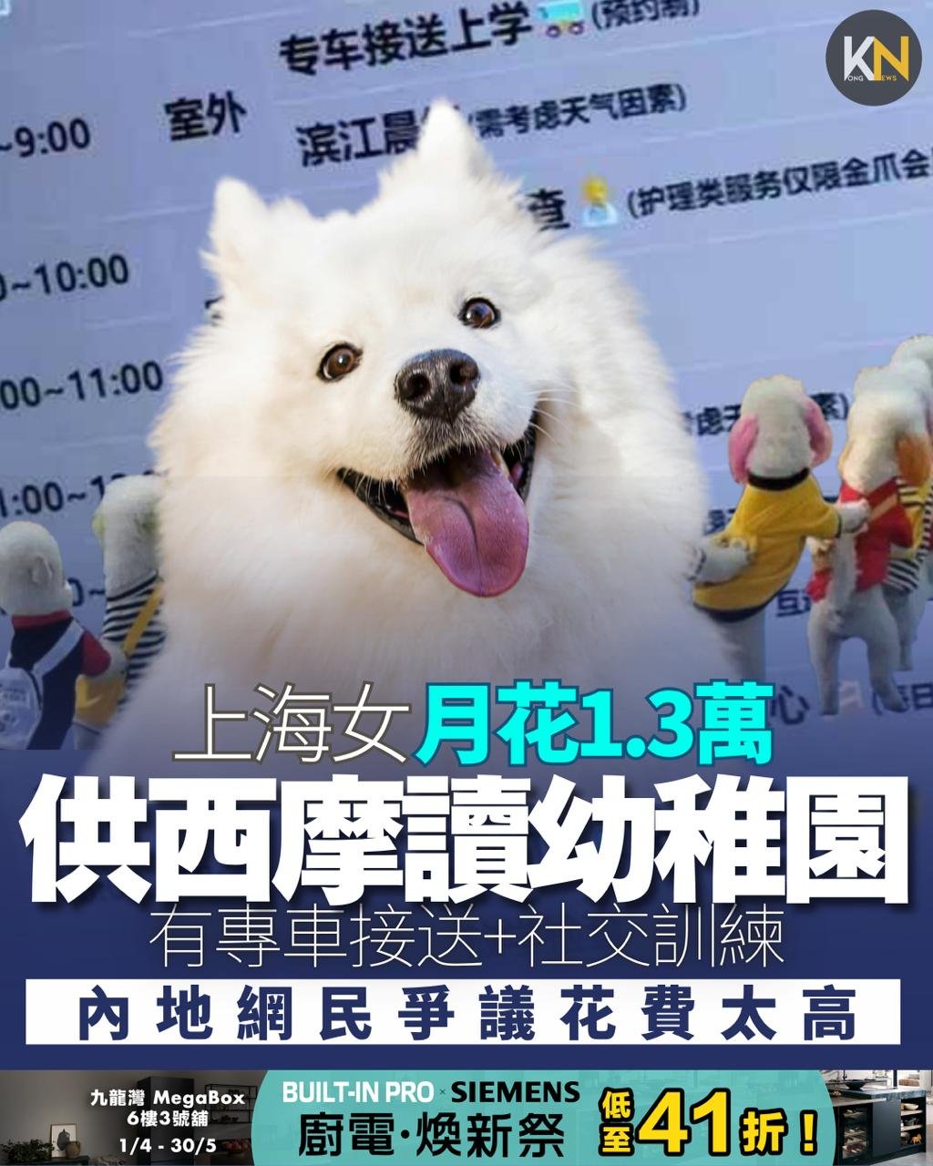 上海女月花1.3萬 供西摩讀幼稚園 有專車接送+社交訓練 內地網民爭議花費太高