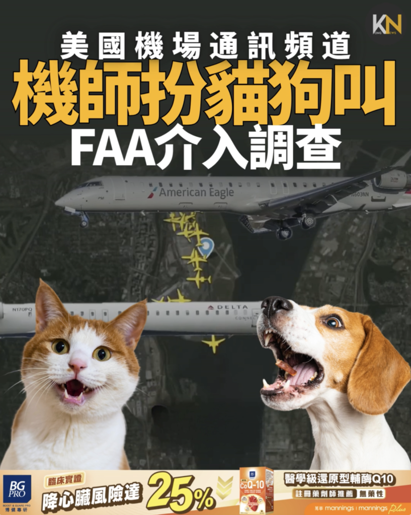 美國機場通訊頻道 機師扮貓狗叫 FAA介入調查