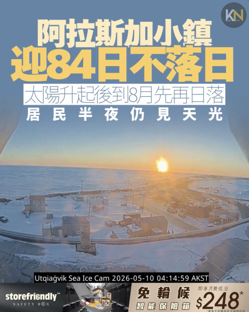 阿拉斯加小鎮迎84日不落日 太陽升起後到8月先再日落 居民半夜仍見天光